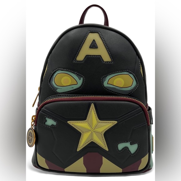 NWT What If Zombie Captain America Glow in the Dark Loungefly mini backpack - Picture 2 of 9